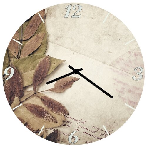 фото Svs настенные часы svs 3003076 листья на бумаге