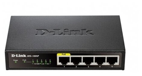 Коммутатор D-link DGS-1005PA1A Количество портов 5x1 Гбитс