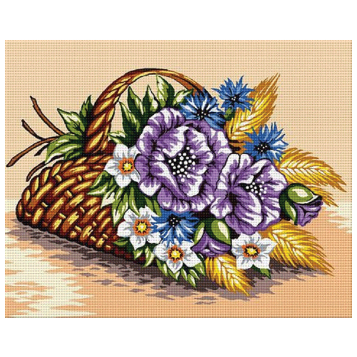 Набор для вышивания гобелена `Корзинка с цветами` (20 х 25 см.)