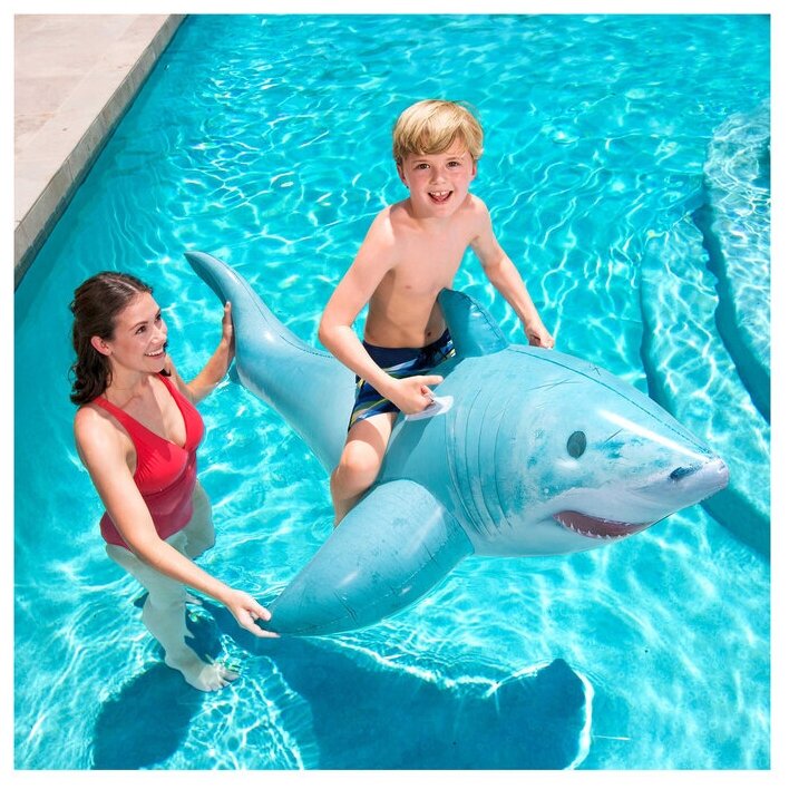 игрушка надувная BESTWAY Акула 183x102см для плавания на воде - фото №3