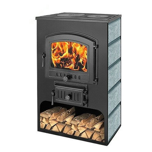 фото Печь-камин везувий пк-03 (224) с плитой талькохлорит