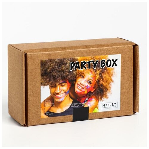 Набор декоративных гелей для волос, лица и тела Holly Professional PARTY BOX, 6 шт, 120 мл