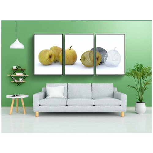 фото Набор модулных постеров для интерьера "фрукты, груши, еда" 60x90 см. в тубусе, без рамки lotsprints