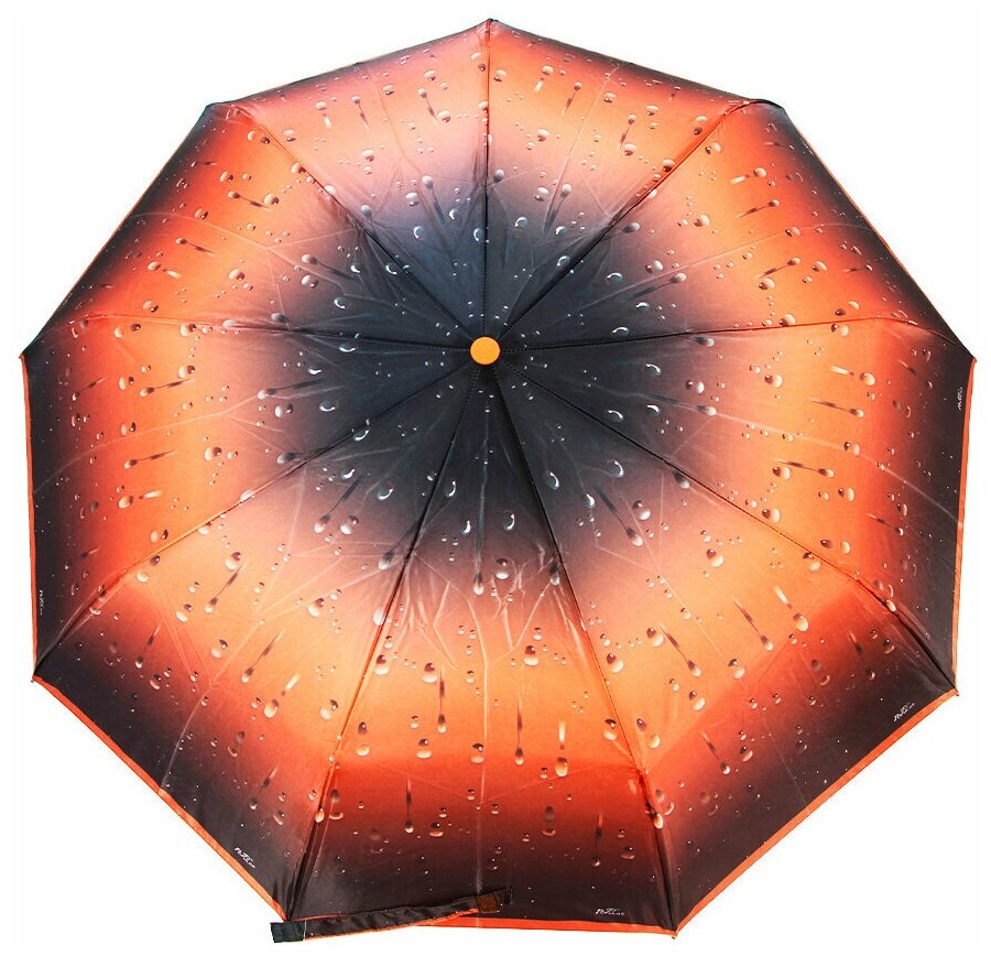 Женский складной зонт Popular umbrella автомат, красно-оранжевый