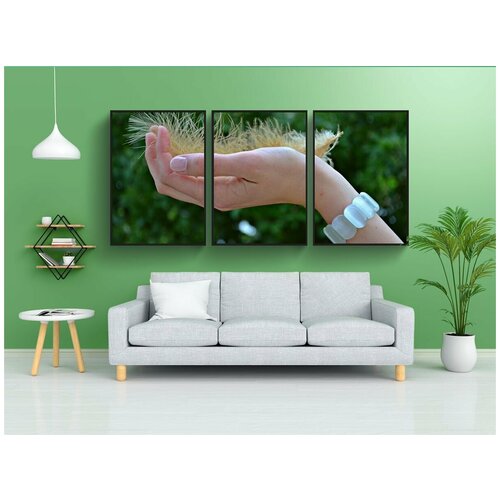 фото Набор модулных постеров для интерьера "перо, престижность, рука" 60x90 см. в тубусе, без рамки lotsprints