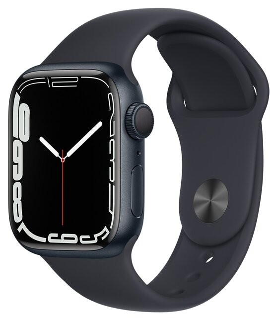 Умные часы Apple Watch Series 7 41mm Aluminium with Sport Band RU, темная ночь, R