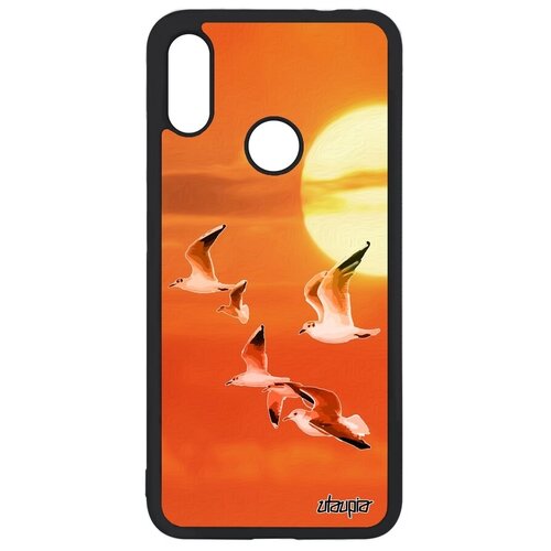 фото Противоударный чехол на телефон // xiaomi redmi note 7 // "чайки" стиль птицы, utaupia, оранжевый