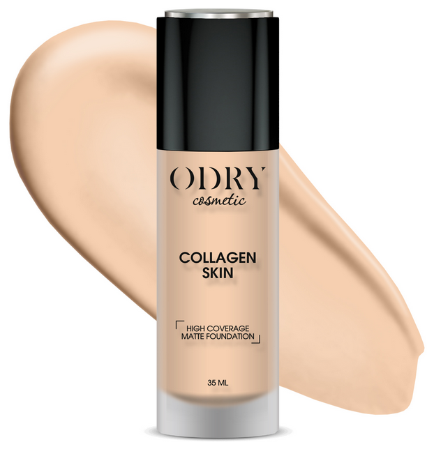 Тональный крем Odry Collagen skin, маскирующий с матовым финишем, оттенок: 02, 35мл