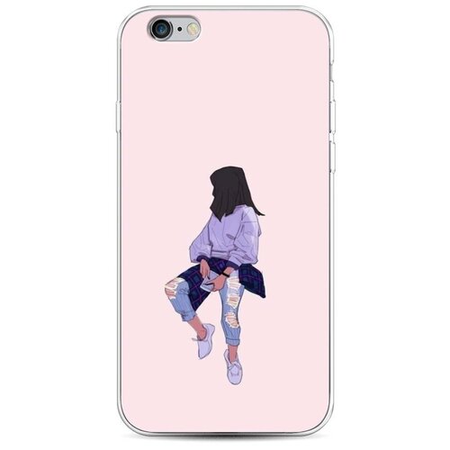 фото Силиконовый чехол "девушка в рваных джинсах" на apple iphone 6/6s / айфон 6/6s case place