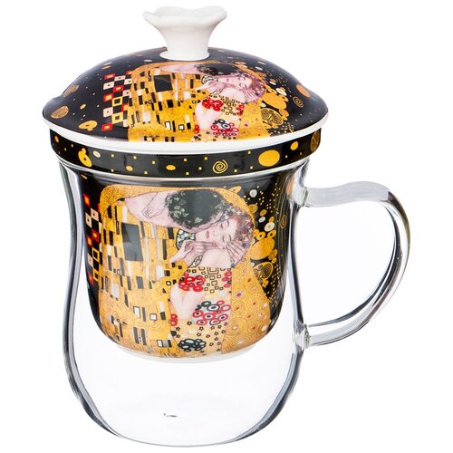 фото Кружка заварочная 104-507 с ситом поцелуй 400 мл черный lefard