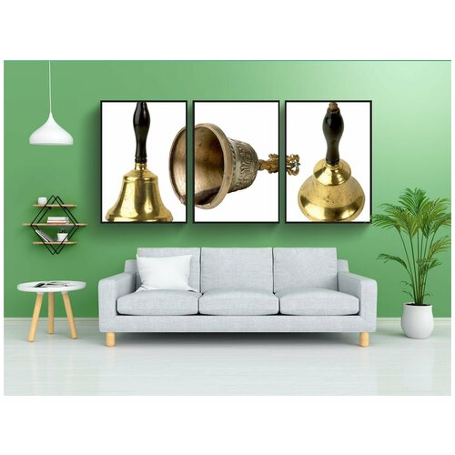 фото Набор модулных постеров для интерьера "колокольчик, аксессуар, мелодичный" 60x90 см. в тубусе, без рамки lotsprints