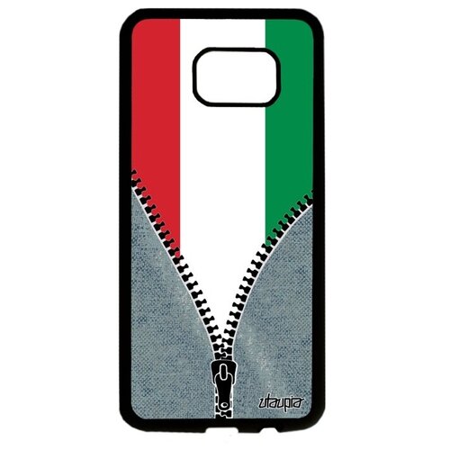 фото Красивый чехол для смартфона // galaxy s7 edge // "флаг венгрии на молнии" патриот туризм, utaupia, серый