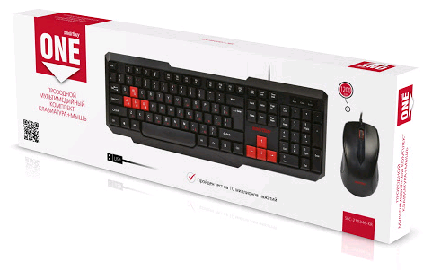 Мультимедийный комплект клавиатура+мышь Smartbuy ONE черно-красный