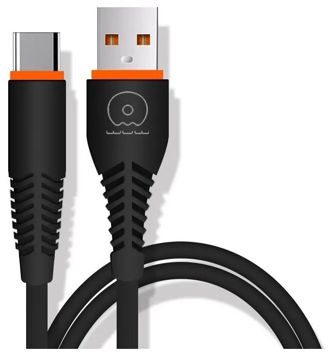Кабель WUW X151 USB-Type-C 5A, 1M, для быстрой зарядки и передачи данных, черный