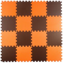 Коврик-пазл Eco-cover универсальный 25х25, оранжевый / коричневый
