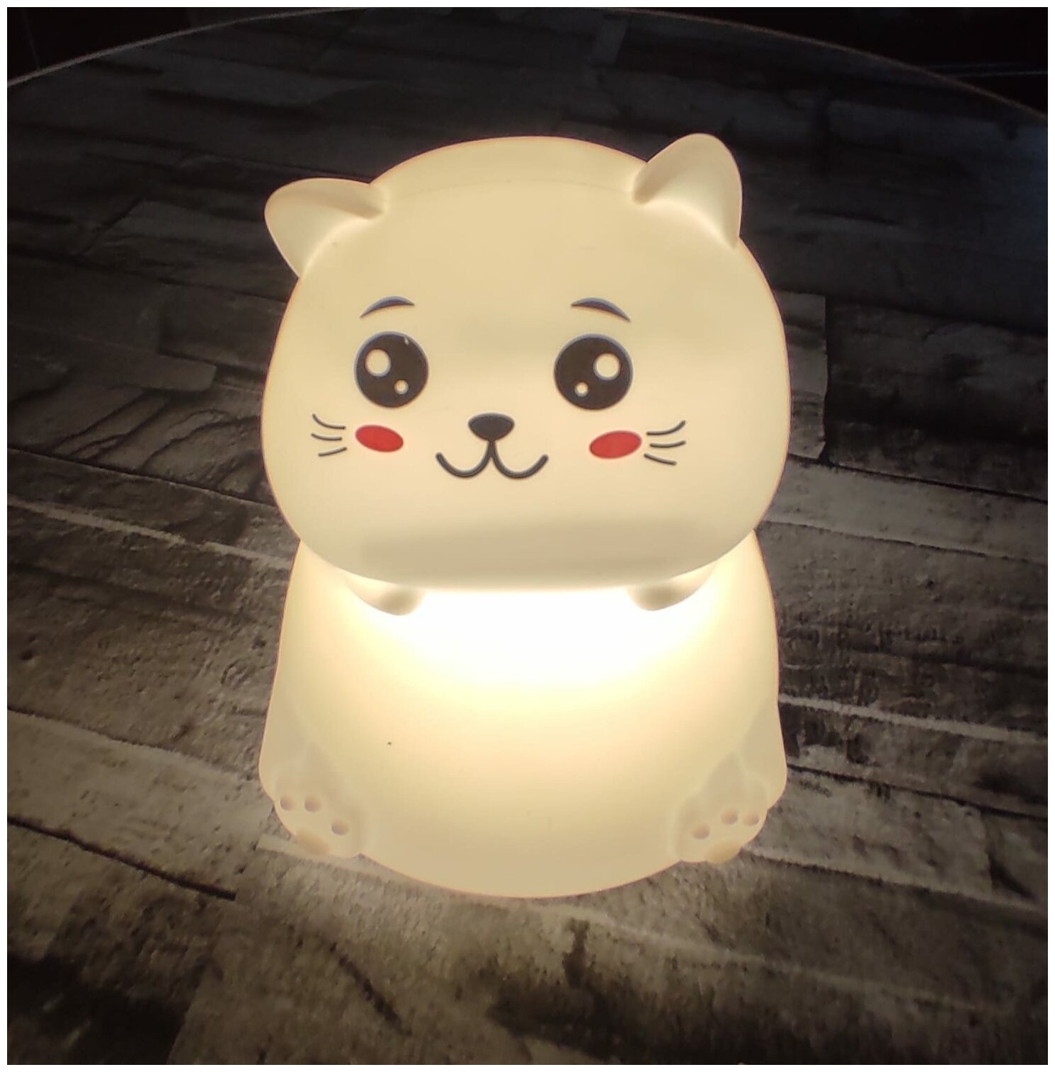 Светильник-ночник котёнок / детский ночник / силиконовый светильник