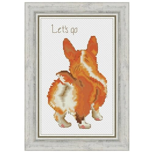 фото Набор для вышивания чудо-холст корги, let"s go! 9.8х14.8 см