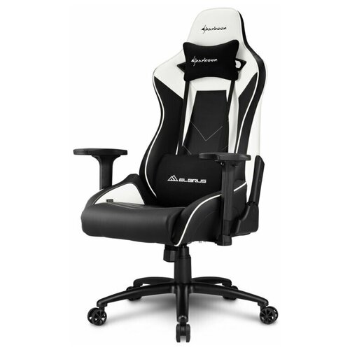 фото Игровое кресло sharkoon elbrus 3 чёрно- белое (синтетическая кожа) (elbrus-3- bk/wh)