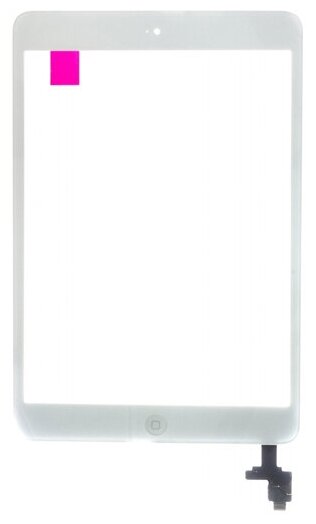 Тачскрин (сенсор) для Apple iPad mini в сборе с разъёмом (белый) OEM