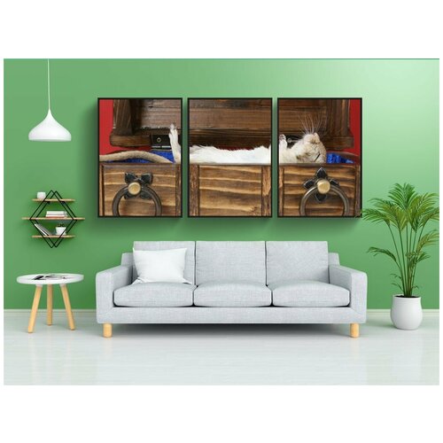 фото Набор модулных постеров для интерьера "животное, привлекательный, красивая" 60x90 см. в тубусе, без рамки lotsprints