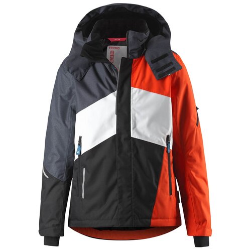 Куртка Reima, размер 140, черный, оранжевый куртка reima размер 140 черный