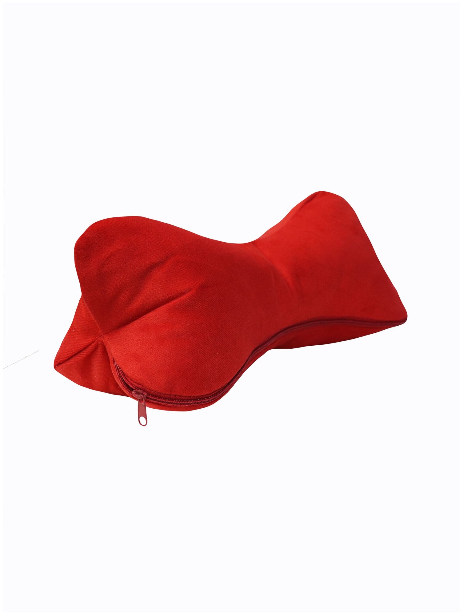 Полезная подушка-валик Косточка с гречневой лузгой красный