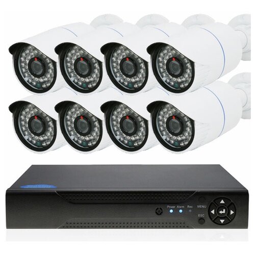 Комплект видеонаблюдения IP Ps-Link KIT-C208IP-POE 8 камер для улицы 2Мп комплект видеонаблюдения ip ps link kit b204ip poe 2 камеры для помещения и 2 для улицы 2мп