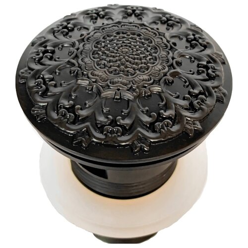 Донный клапан с переливом Milacio MC010 BL черный 1060₽