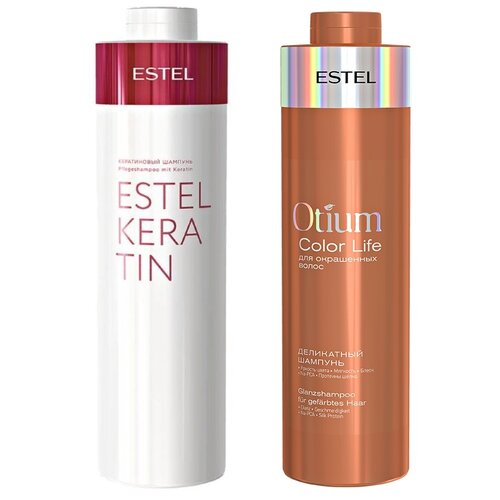 Кератиновый шампунь ESTEL KERATIN, 1000 мл + Шампунь OTIUM COLOR LIFE, 1000 мл