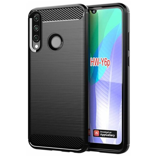 фото Brodef carbon силиконовый чехол для huawei y6p черный