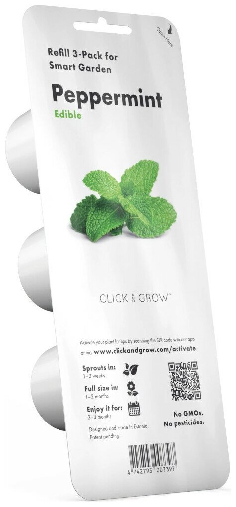 Набор картриджей для умного сада Click and Grow Refill 3-Pack Перечная мята (Peppermint) - фотография № 1