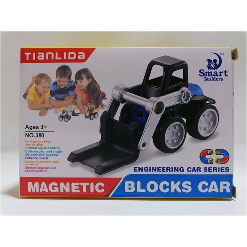 Конструктор магнитный Погрузчик вилочный, для мальчиков, 380