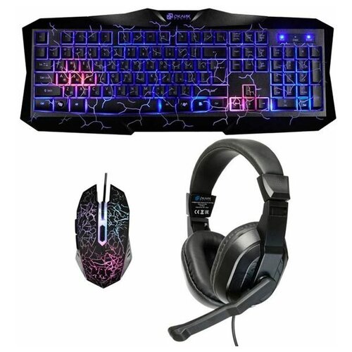 Комплект Оклик HS-HKM100G IMPERIAL клавмышьгарнитура черный 489352 280000₽