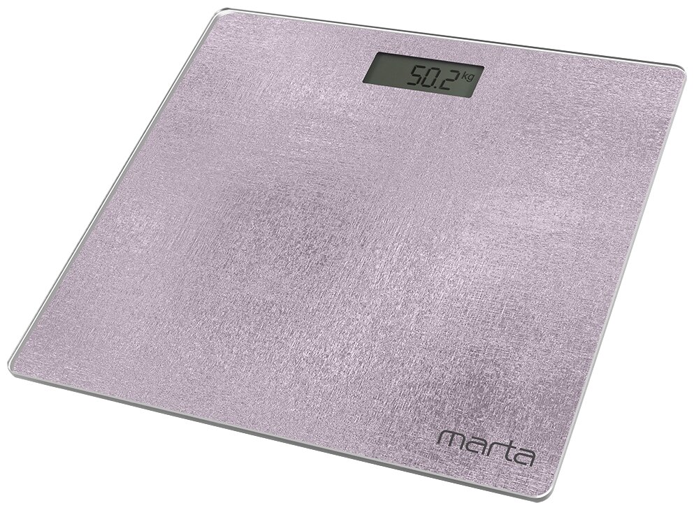 MARTA MT-1679 розовый опал {new} весы напольные сенсор, встроенный термометр - фотография № 1