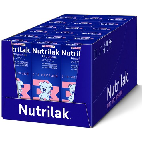 Смесь Nutrilak Premium 3 готовая к употреблению, с 12 месяцев, 200 г, 200 мл, 18 шт.