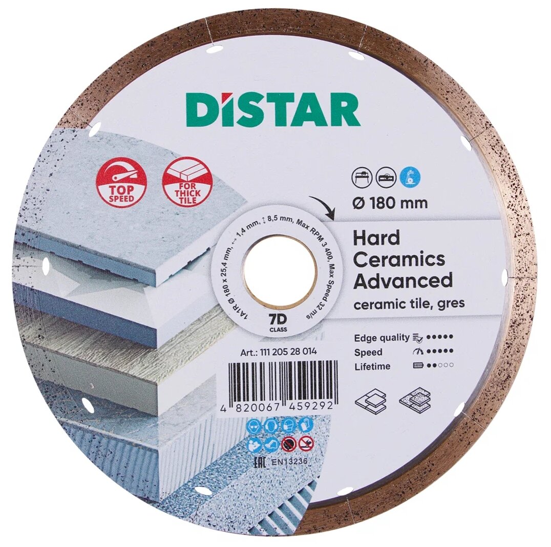 Диск алмазный отрезной Distar 1A1R Hard ceramics Advanced 11120528014