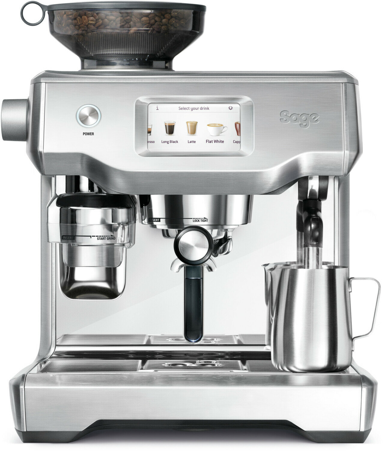 Профессиональная кофемашина с кофемолкой и вспенивателем молока Sage The Oracle Touch SES990BSS