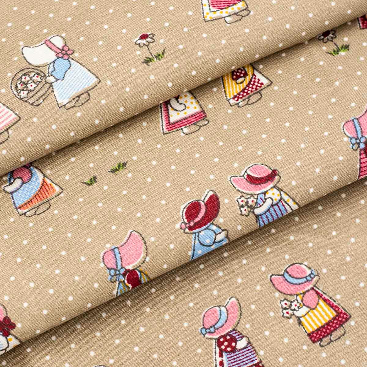 фото 25116 Ткань с принтом 1317-4 , 50*70см (100% п/э), цв. кор.-беж.