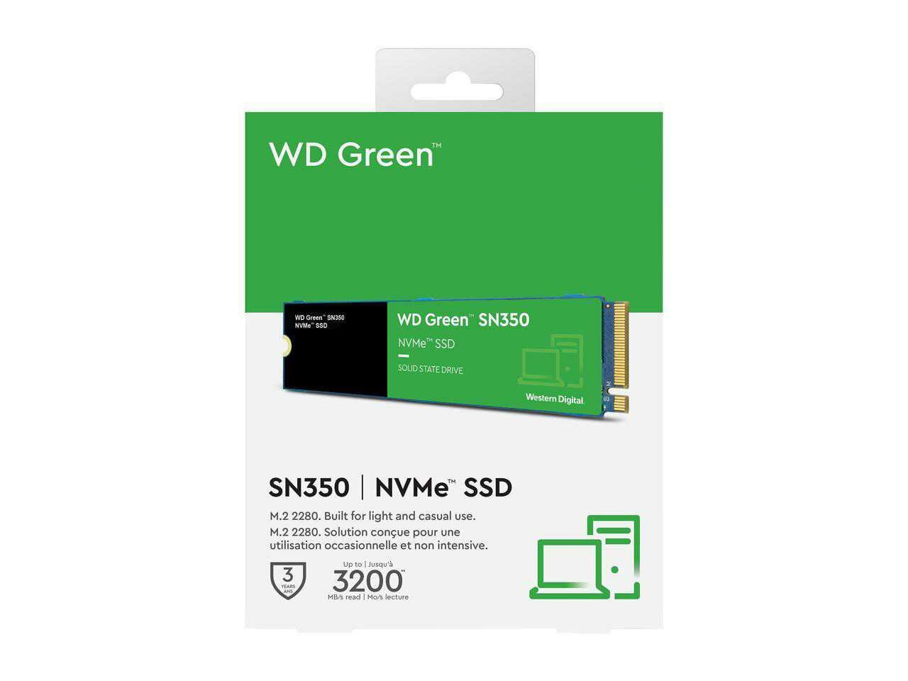 Твердотельный накопитель 480GB M.2 NVMe Western Digital WDS480G2G0C WD GREEN SN350