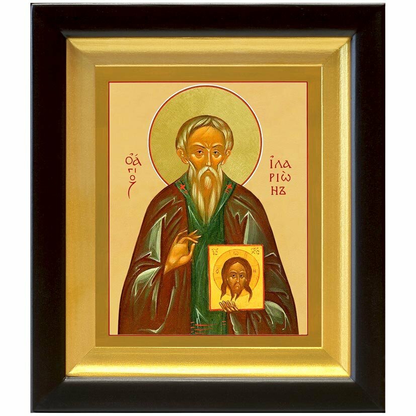 Преподобный Иларион Новый, Далматский, икона в деревянном киоте 14,5*16,5 см