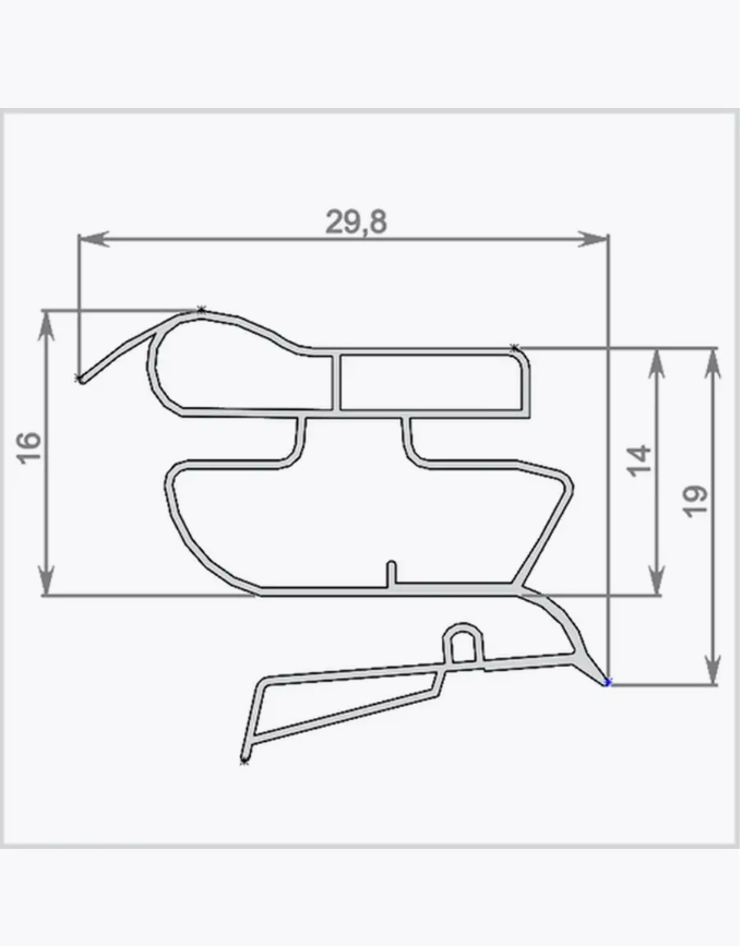 Магнитный уплотнитель для двери холодильника Indesit C00854017, 1100х570х50 мм, белый — фото 1