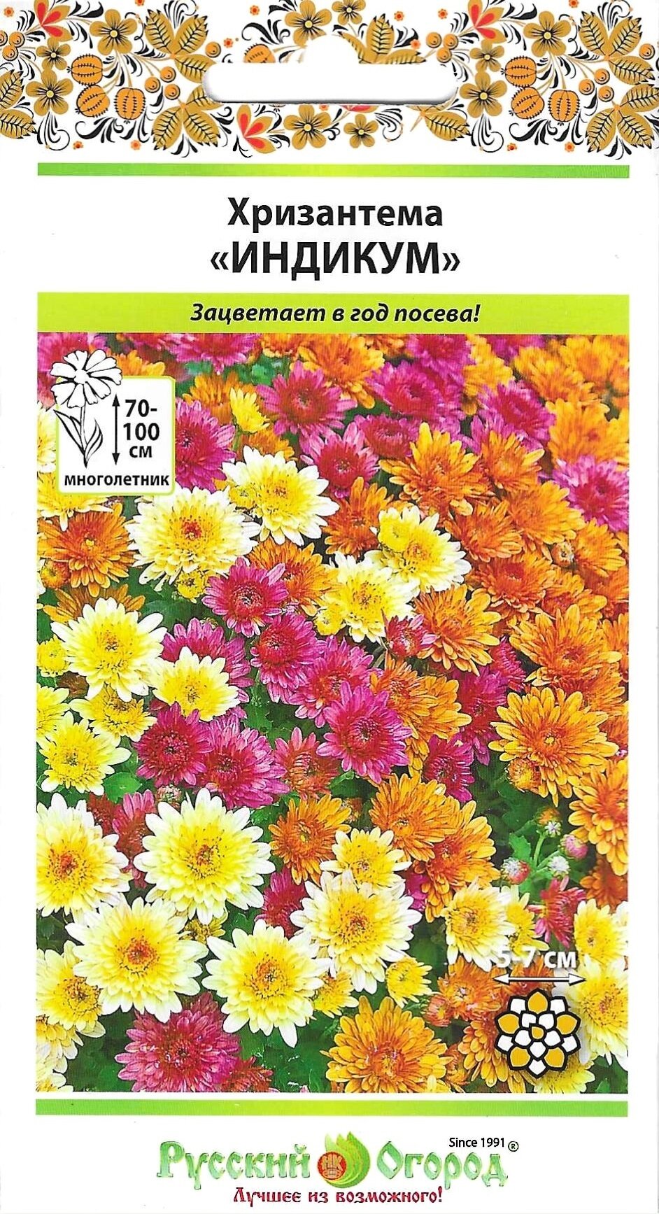 Семена. Цветы. Хризантема индийская "Индикум" смесь (50 штук)