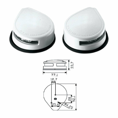 Огни бортовые светодиодные 34х77х92 мм, белый корпус