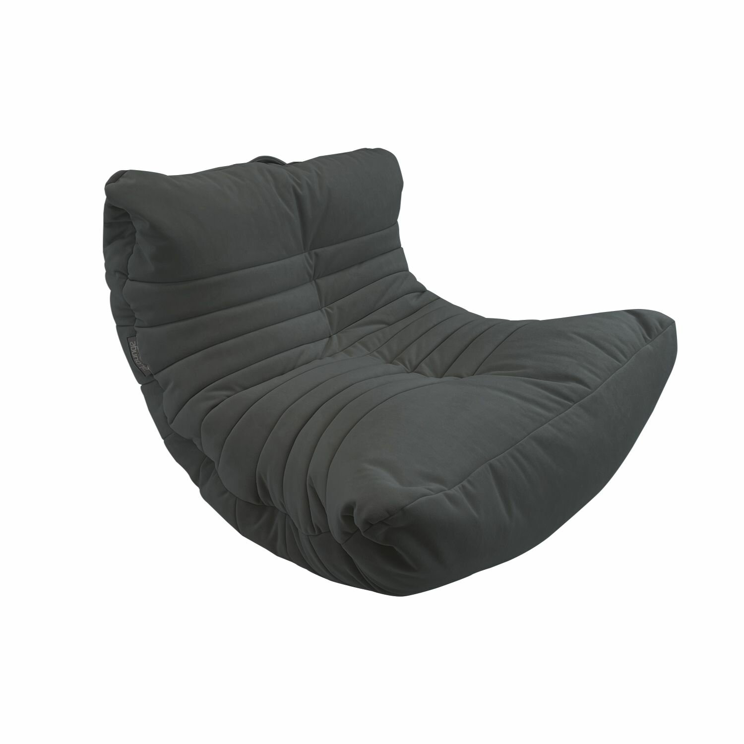 Бескаркасное дизайнерское кресло для отдыха aLounge - Acoustic Sofa - Black Sapphire (велюр, черно-серый) - лаунж мебель в гостиную, спальню, детскую, офис, на балкон