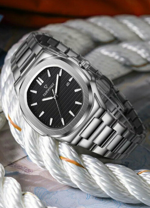 Наручные часы FAIRWHALE FW5610S2BLACK, серебряный, черный