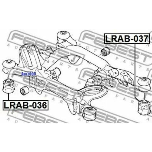 Сайлентблок задней балки FEBEST LRAB-037 LAND ROVER RANGE ROVER III 2002-2012