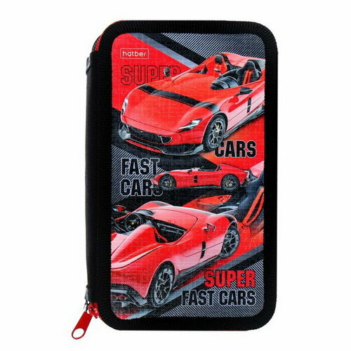 Пенал 3 секции 110 x 190 мм Red Car ламинированный картон чёрныйкрасный 877₽