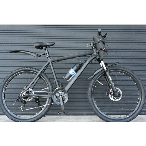 Велосипед горный RICHIESTO 26 21s Алюминиевая рама 19 Взрослый Спортивный Унисекс черный матовый 25900₽