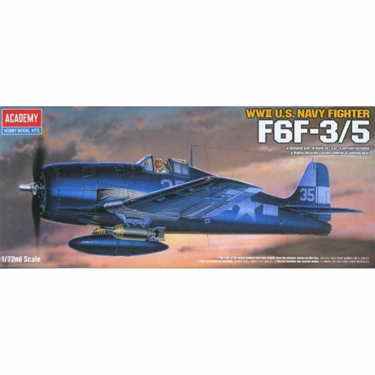 Academy сборная модель 12481 F6F-3/5 Hellcat 1:72