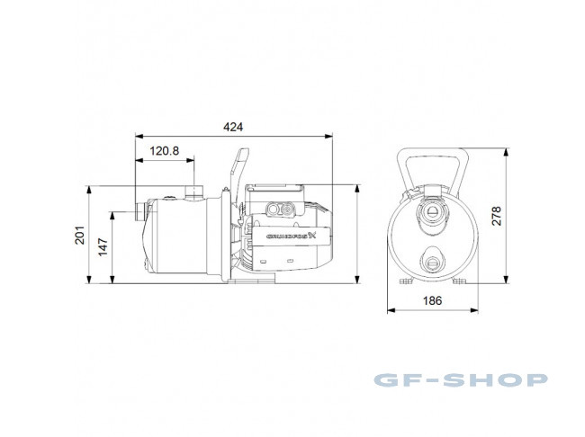 Насосная станция Grundfos JP 4-47 (850 Вт) черный